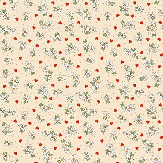 Be My Valentine Flower Cream Fabric