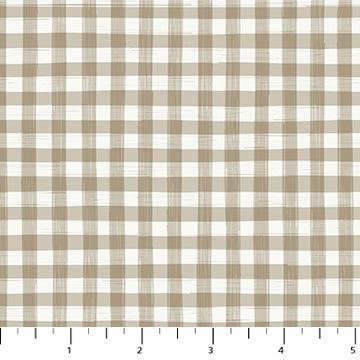 Humblebee Gingham Taupe Fabric