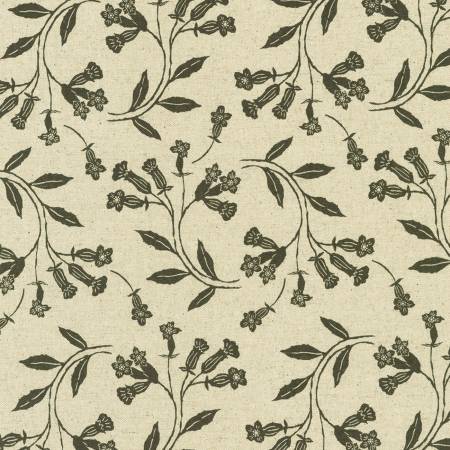 Plants Natural Cotton Flax Prints Fabric