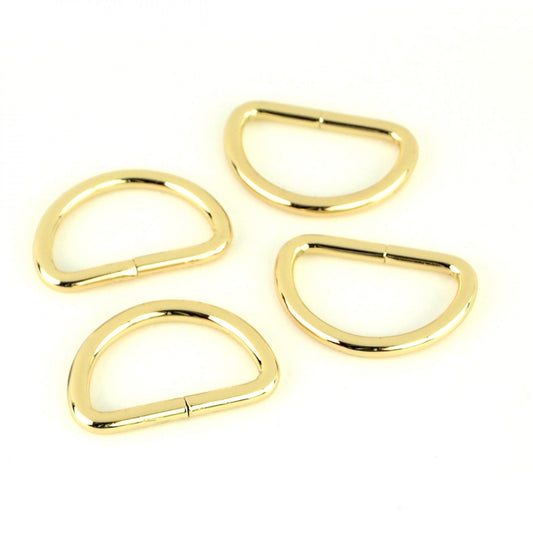4 D-Rings 1" Gold