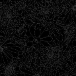Solitaire Refreshed Blossom Black Yardage