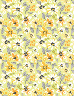 Patch of Sunshine Large Floral Green Yardage