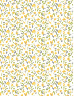Patch of Sunshine Medium Floral White Yardage