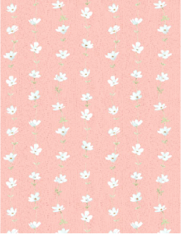 Daisy Days Floral Stripe Pink/Cream Yardage