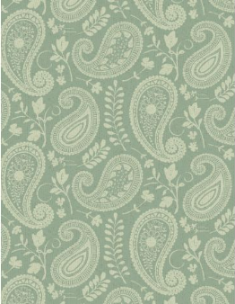Daisy Days Paisley Green Tonal Yardage