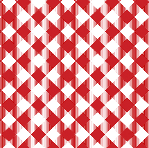 Chillin & Grillin Gingham Check Red/White Fabric