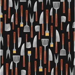 Chill & Grill Ready for BBQ Black Yardage