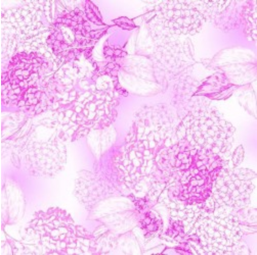 Hydrangea Dreams Hydrangea Toile Blush Yardage
