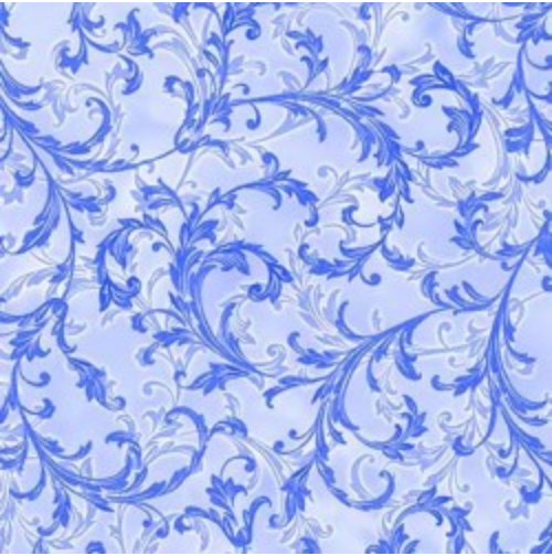 Hydrangea Dreams Spring Scroll Delft Yardage
