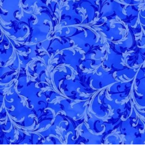 Hydrangea Dreams Spring Scroll Sapphire Yardage