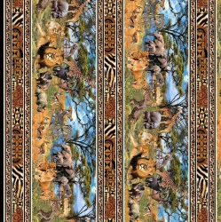 Serengeti Plains Savanna Panorama Multi Yardage