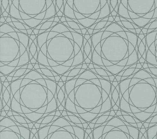 Shimmer Crystals Geometric Circles Modern Silver Yardage