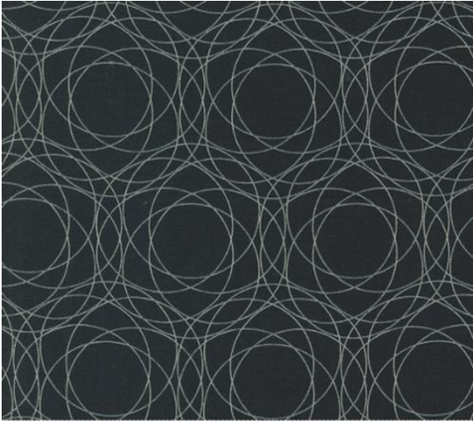 Shimmer Crystals Geometric Circles Modern Ebony Yardage