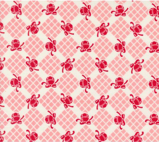 Kitty Christmas Bells Checks and Plaids Cheeky Yardage