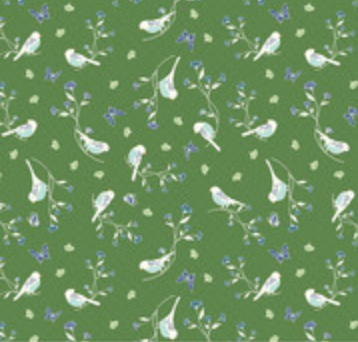 Melody Flower Birds Clover Yardage