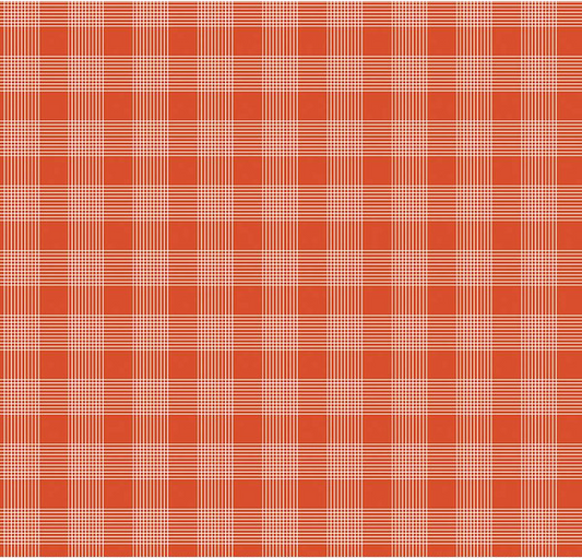 Press On Pinstripe Plaid Red Yardage