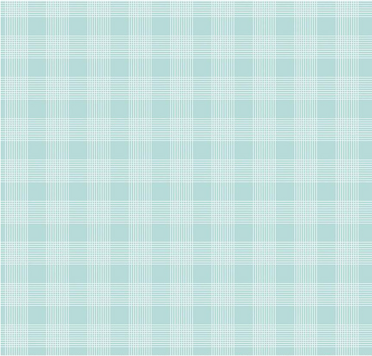 Press On Pinstripe Plaid Aqua Yardage