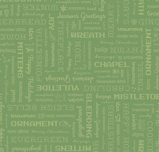 Home Town Holiday Words Basil Yardage