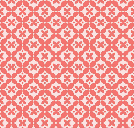 Clover Farm Kitchen Tiles Pink Fabric
