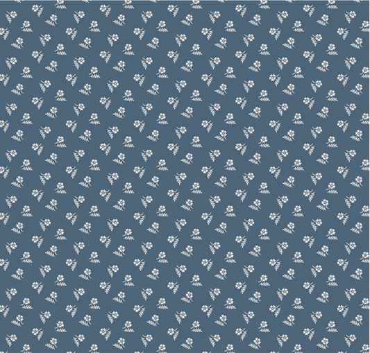 Serenity Blues Tiny Floral Navy Yardage