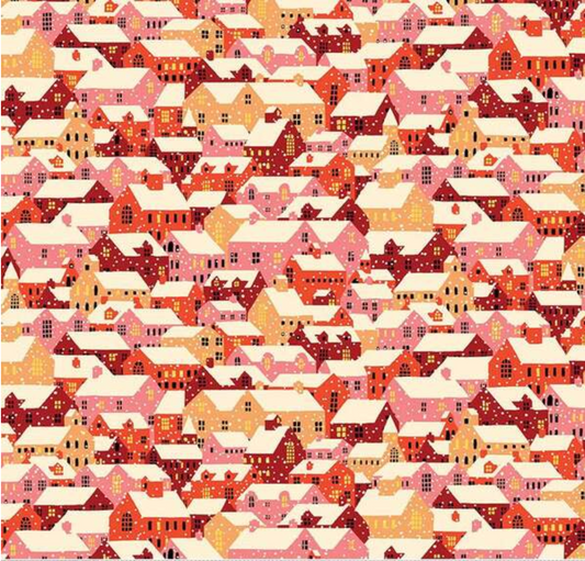 Festive Fair Snowy Rooftops B Yardage