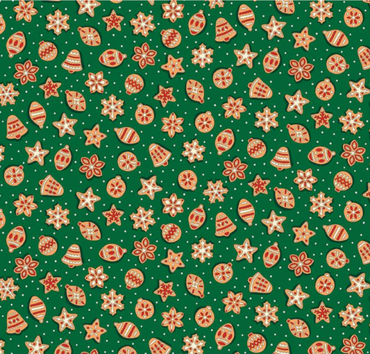 Festive Fair Snowy Gingerbread Delight A Yardage