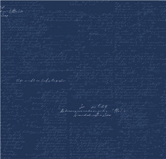 Between the Pages Manuscript Navy Yardage