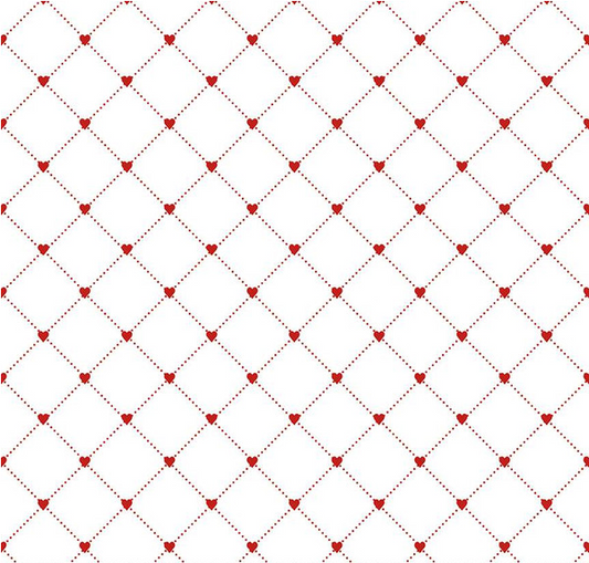 Take Heart Heart Cross White Yardage