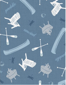 Lake Retreat Lakeside Toss Denim Yardage