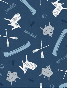 Lake Retreat Lakeside Toss Navy Yardage