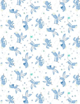 Safari Lullaby Bunny Toss White Yardage
