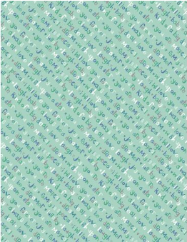 Safari Lullaby Diagonal Words Green Yardage