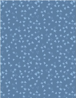 Safari Lullaby Heart & Stars Blue Yardage