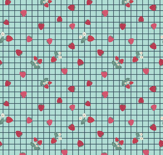 Berry Market Gingham Berries Songbird Fabric
