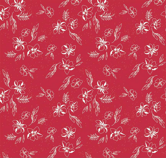 Berry Market Sketches Red Fabric