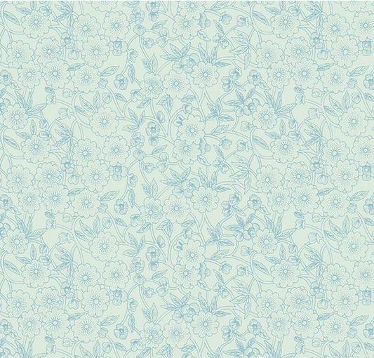 Sewing Seeds III Porcelain Petals Aqua
