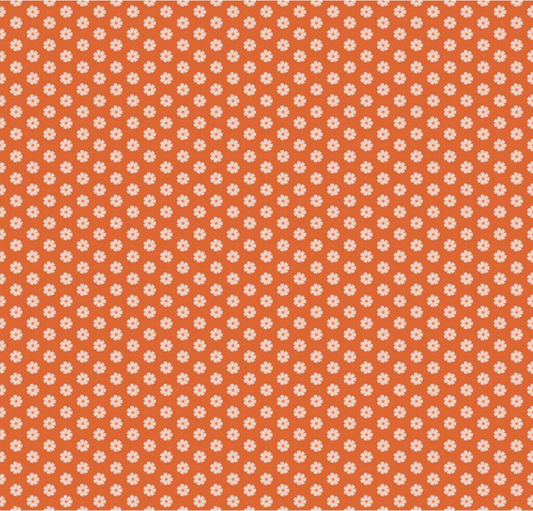 Besties Flowers Persimmon Yardage