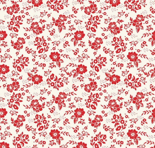 Freedom Garden Medium Floral White Yardage
