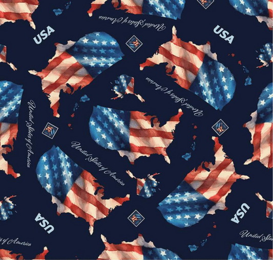Letters From Home Main Navy Yardage