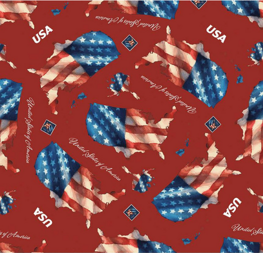 Letters From Home Main Red Yardage