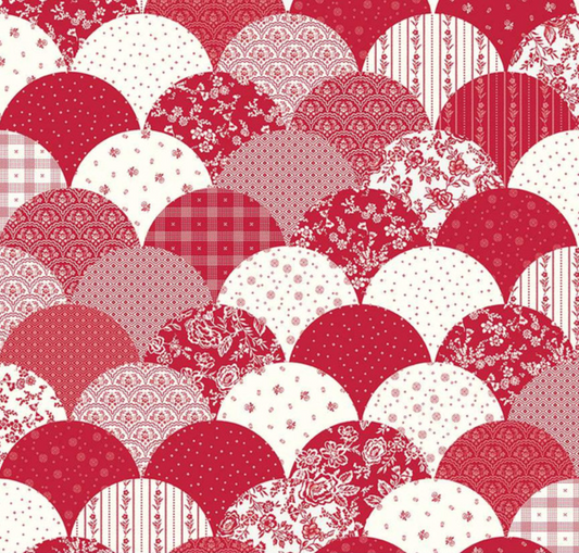 Red Delicious Scallops Cheater Print Yardage