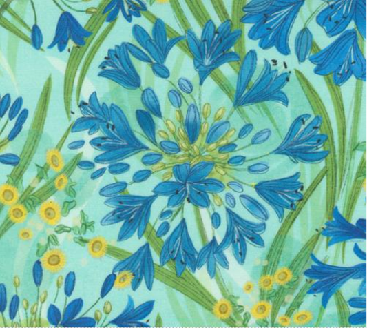 Serena Shores Agapanthus Florals Aqua Yardage