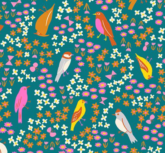 Bird is the Word Birds and Flowers Storytime Yardage