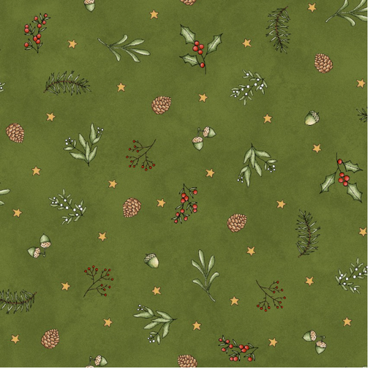 Homemade Holidays Tiny Greens Green Fabric