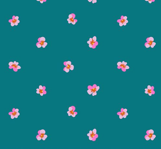 Bird is the Word Violet Flowers Storytime Yardage