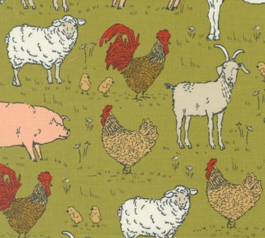 Farmstead Farm Animals Meadow Yardage