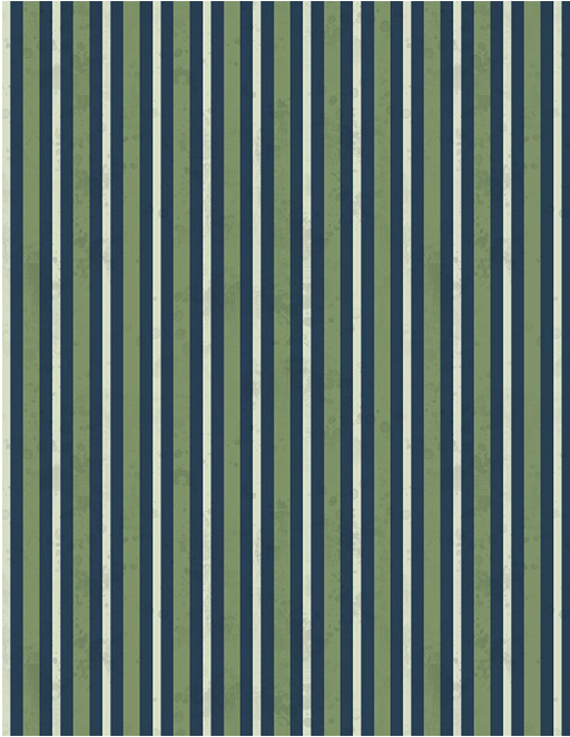 Garden Grace Vertical Stripe Navy Yardage
