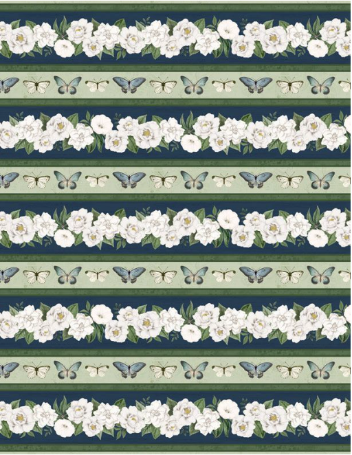 Garden Grace Repeating Stripe Multi Yardage