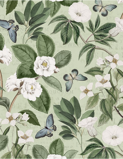 Garden Grace Botanical All Over Sage Yardage