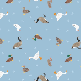 Small Things... Rivers and Creeks Ducks and Geese Sunny Blue Yardage